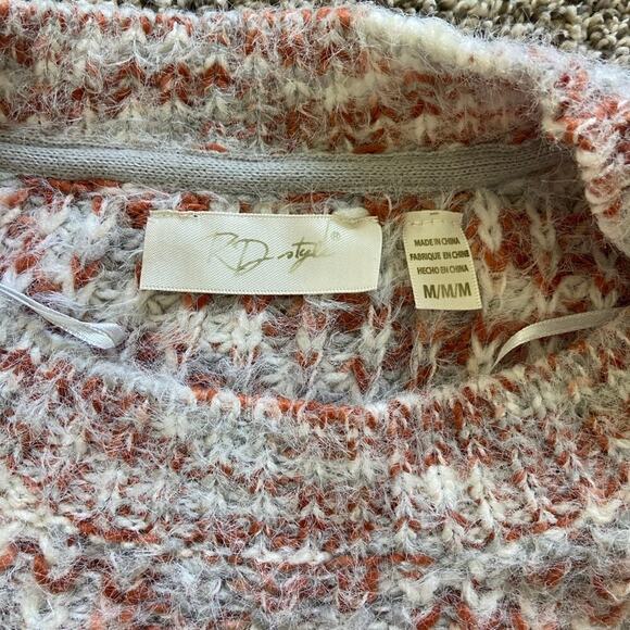 RD style eyelash fringe chunky knit sweater long sleeve marled medium - Picture 8 of 8